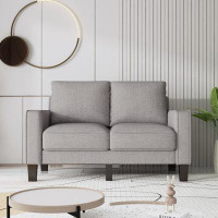 Ebern Designs Modern Living Room Furniture Loveseat in Light Fabric