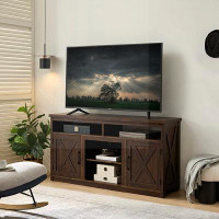 Gracie Oaks Modern Entertainment Console for TV Up to 65" with Open and Closed Storage Space