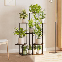 17 Stories 7 Tier Tall Metal Plant Shelf for Multiple Plants, Large Tiered Flower Stand