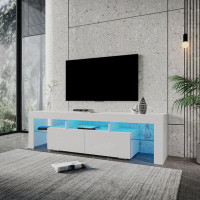 Wrought Studio Modern Gloss TV Stand For 80 Inch TV , 20 Colors LED TV Stand W/Remote Control Lights