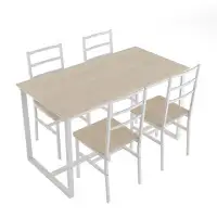 Ebern Designs -pieceindustrialdiningset:robusttable&chairswithbackrests-afusionofstyleandstrength
