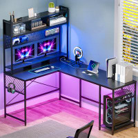 17 Stories 67” Shaped Desk With Wireless Charging Station