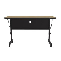 Correll, Inc. 48" L Flip Top Particle Board Core High Pressure Rectangle Height Adjustable Training Table with Caster Wh