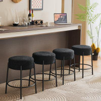 George Oliver Round Bar Stools, Contemporary upholstered dining stools for kitchens