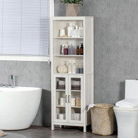 Bathroom Floor Cabinet 20.75" x 11.75" x 63.75" White
