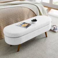 George Oliver Storage Bench,Rubber Wood Legs