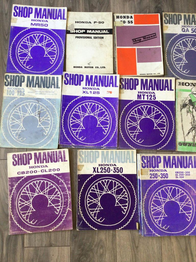 1966-1977 Honda CB CL GL MR MT QA SL XL XR CR Shop Manuals in Motorcycle Parts & Accessories - Image 3