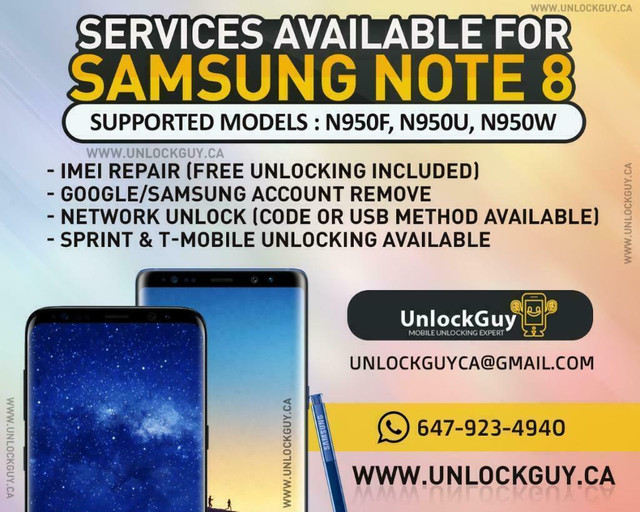 IMEI REPAIR - UNBLACKLIST | GOOGLE ACCOUNT REMOVE | NETWORK UNLOCK | SAMSUNG - LG - HUAWEI - ZTE - PIXEL - APPLE & MORE in Cell Phone Services in Ontario