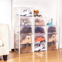 Rebrilliant Rebrilliant Storage Shoe Box, Foldable Clear Sneaker Display Box, Stackable Storage Bins Shoe Container Orga