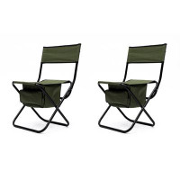 Arlmont & Co. 2-Piece Folding Outdoor Chair With Storage Bag, Portable Chair For Indoor, Outdoor Camping, Picnics And Fi