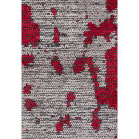 Lofy Silistre Red Abstract Cotton Machine Made Area Rug