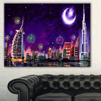 Made in Canada - East Urban Home 'Eid Celebration in Dubai' Oil Painting Print on Canvas
