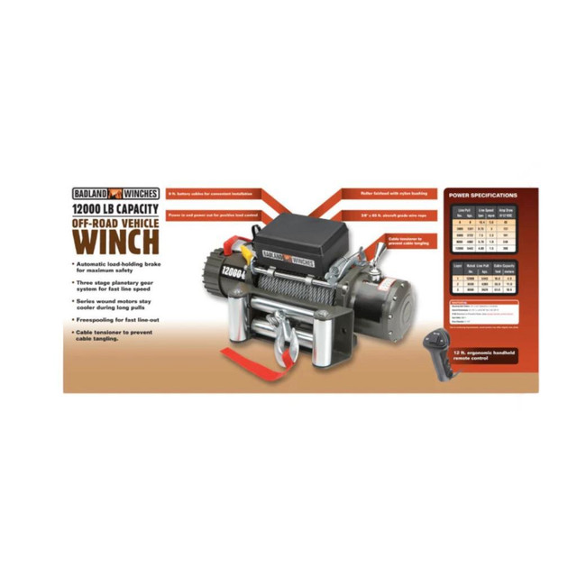 HOC W12K 12000 LB POUND OFF ROAD VEHICLE WINCH  + FREE SHIPPING + 90 DAY WARRANTY in Other - Image 2