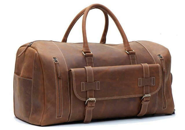 Leather Duffle Bags- Overnight/ Weekender DUFFLE BAGS- HANDMADE in Men's