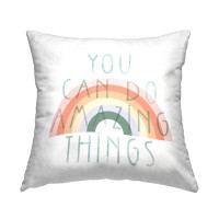 East Urban Home You Can Do Amazing Things Inspirational Rainbow Printed Throw Pillow Design By Daphne Polselli