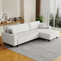 Latitude Run® 93-inch corduroy sofa bed comes with two pillows