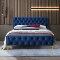 Etta Avenue™ Will Queen Tufted Upholstered Low Profile Platform Bed