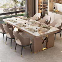 Everly Quinn Light luxury modern simple villa high-end rectangular dining table sets