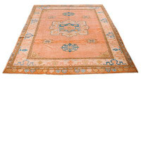 Home and Rugs Vintage Handmade 8X10 Beige And Blue Anatolian Caucasian Tribal Distressed Area Rug