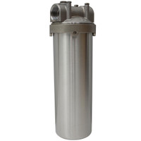 Water Filter Housing 304 Stainless Steel for 10L Cartridges 1NPT w/Bracket and Wrench Pin Corrosion-Resistant 025172
