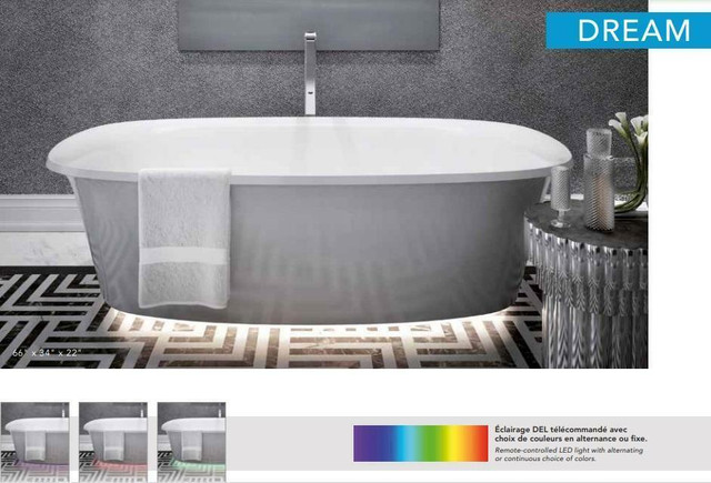 66 x 34 Dream Bathtub with Mood Lighting ( Made from Unimar in White ) in Plumbing, Sinks, Toilets & Showers - Image 3