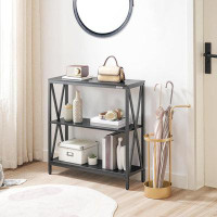 Ccornelus 47" Console Sofa Table with 3 Drawers, Entryway Table with 3-Tier Storage Shelves