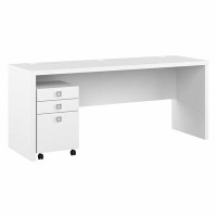 Bush Business Furniture Office By Kathy Ireland® Echo 72W Computer Desk With 3 Drawer Mobile File Cabinet