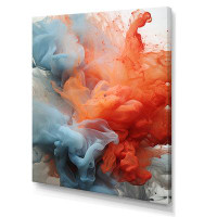 Wrought Studio Liquid Ink Abstraction Blue And Orange I - Abstract Liquid Ink Wall Art Living Room