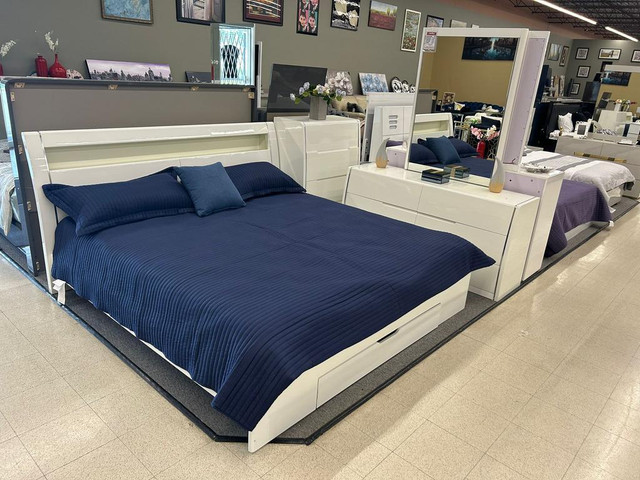 White Modern Bedroom Set Sale !! in Beds & Mattresses in Chatham-Kent - Image 2