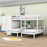 Harriet Bee Jaimelyn Twin Over Full 4 Drawer Standard Bunk Bed with Shelves by Harriet Bee