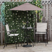 Winston Porter 4 Piece Outdoor Patio Set with 2 Folding Chairs, Adjustable Angle Umbrella and Glass Table