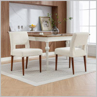 Corrigan Studio Modern Set Of 2 Upholstered Dining Chairs With Solid Woood