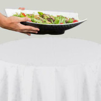72 Round White 100% Polyester Hemmed Cloth Table Cover *RESTAURANT EQUIPMENT PARTS SMALLWARES HOODS AND MORE*