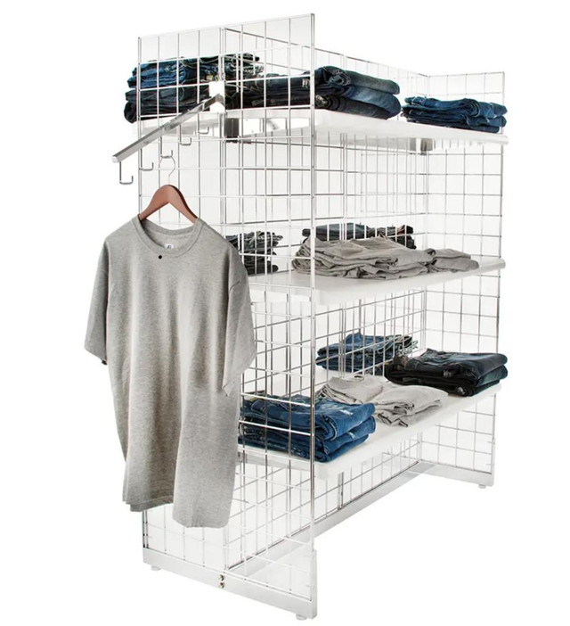 H-UNIT/GONDOLA/ GRID PANELS/ 4 SIDED PANELS FOR DISPLAYING FOR CLOTHING & SHELVING/ WHITE, BLACK OR CHROME in Other in Ontario - Image 4