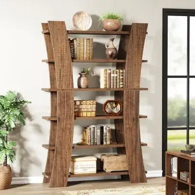 Millwood Pines 70.9" Tall Bookshelf, 6-Tier Etagere Bookshelves with 6 Open Shelves