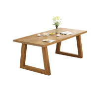Latitude Run® Simple solid wood rectangular dining table family leisure table