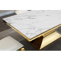 Everly Quinn Luxurious Design Marble Rectangular Dining Table