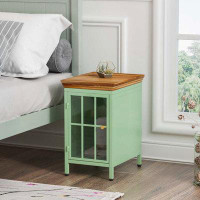 Wildon Home® Nightstand with Storage Cabinet & Solid Wood Tabletop, Bedside Table, Sofa Side Coffee Table
