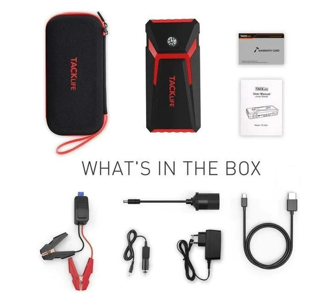 NEW, TACKLIFE 800A Peak 18000mAh 12V Auto Battery Booster Jump Starter in General Electronics - Image 2