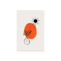 George Oliver Minimal Orange Plant Print On Acrylic Glass