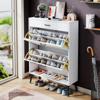 Wrought Studio Shoe Cabinet,Accent Cabinet With Shoe Storage Shelves And Drawers