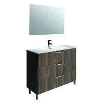 Latitude Run® Royo Finneytown Collection 40" 3-Drawer Bathroom Vanity With Sink (Nordic Oak)