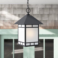 Winston Porter Arjina Stone Black 1 -Bulb 16" H Outdoor Hanging Lantern