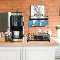 Wildon Home® Coffee Mug Holder With Removable Hooks, 6 Capacity Coffee Cup Holder For Countertop, Metal Coffee Mug Rack