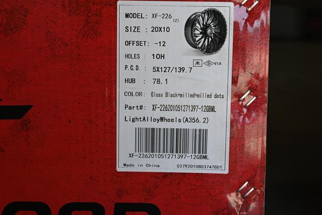 Call/Text 289 654 7494 $1650+Tax 20 inch (5Rim) Rims Jeep Wrangler 20x10 -12 XF-226 xf226 xf off-road 7545 in Tires & Rims in Toronto (GTA) - Image 4