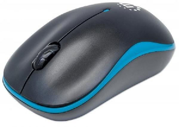 Manhattan Success Wireless Optical Mouse - USB, Three Buttons with Scroll Wheel, 1000 dpi, Blue-Black - 179416 in Mice, Keyboards & Webcams