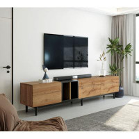 George Oliver Modern TV Stand For 80'' TV With 3 Doors, Media Console Table, Entertainment Center With Large Storage Cab