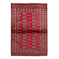 Bokara Rug Co., Inc. One-of-a-Kind Hand-Knotted 4'2" x 6'1" Wool Area Rug in Red