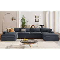 Hokku Designs Luxurious 6-seater Down Filled U-style Sectional Sofa: Perfect For Expansive Living Spaces