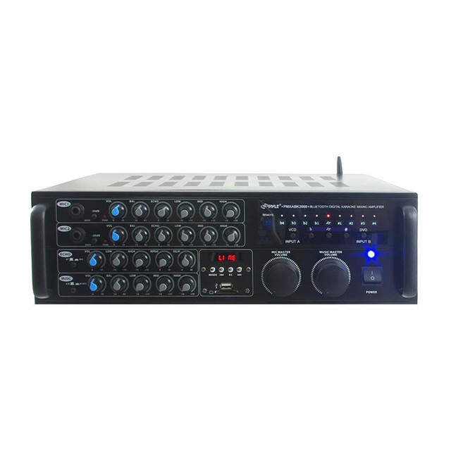 Pyle PMXAKB2000 Bluetooth Stereo Mixer Karaoke Amplifier in Pro Audio & Recording Equipment in Ontario - Image 2